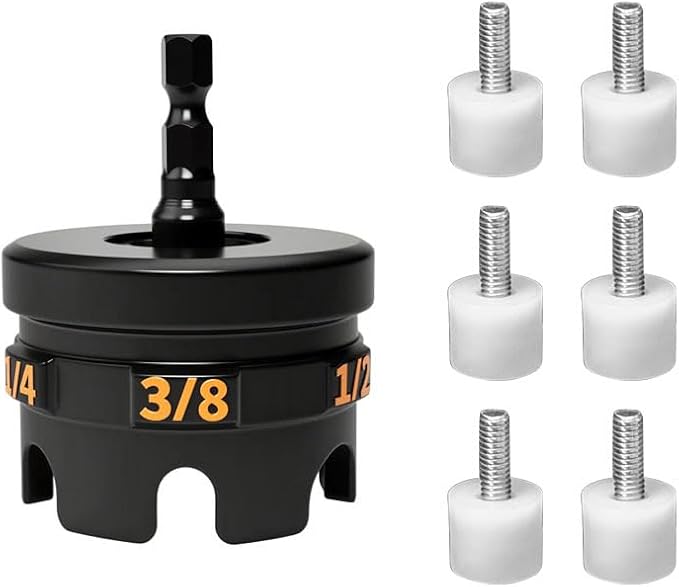 WSOOX Nut Zipper Drill Attachment for Fast Nut and Bolt Removal Drill Nuts Remover Alloy Hex Shank Nut Driver for 1/4" 3/8" 1/2" Threaded Rods Including 6 Replaceable Parts
