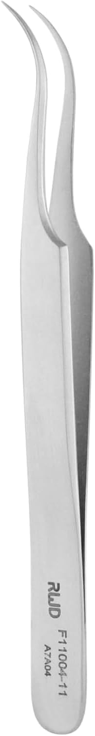 RWD IRIS Dressing Forceps 4.3", Martensitic Stainless Steel Medical Tweezers, 1mm Width Serrated Curved Tip, Micro Forceps Tweezer, Surgical Tweezer for High-Precision Handling (F11004-11)