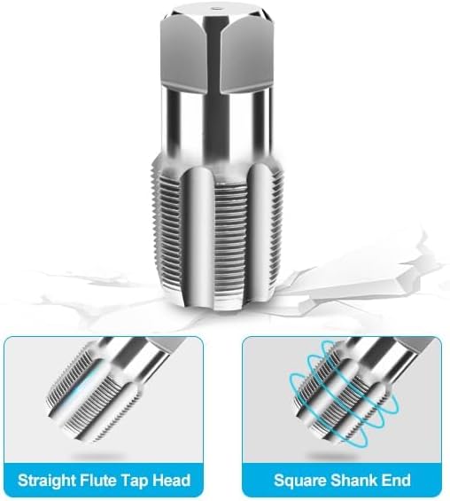 1-1/2 Carbon Steel NPT Tap, 1-1/2 NPT Pipe Tap for Accurate Threads, Assorted Plumbers Mechanics DIY Thread Cutting Tools