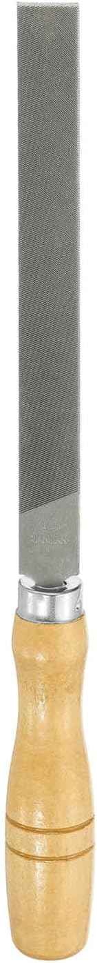 HARFINGTON Flat Thin Cut File 6" Double Cut Teeth High Carbon Steel Hand Rasp File with Wood Handle for Metal Wood Deburring Removing