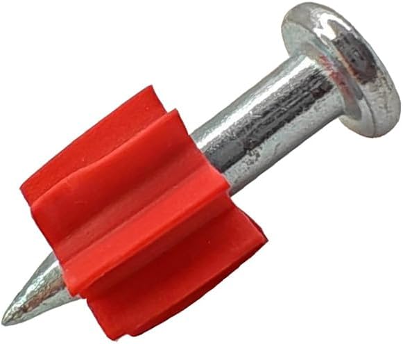 3/4" Powder Actuated Fasteners .300 Head Diameter Drive Pins with red Flute, P75, 100pcs/pack, 4 Pack