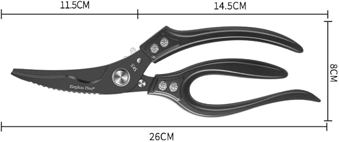 Professional 10-Inch Heavy-Duty Kitchen Shears ??Ultra-Sharp Stainless Steel Scissors for Cutting Meat, Poultry, Fish, Herbs & Vegetables (Black)