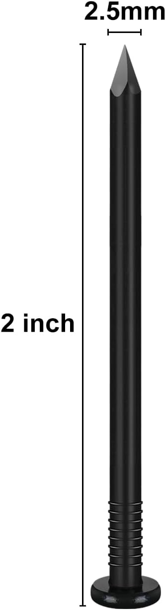 2 inch Hardware Nails, (428pcs) 2 lbs Black Nails, Nails for Hanging Pictures, Small Nails, Wall Nails, Wood Nails
