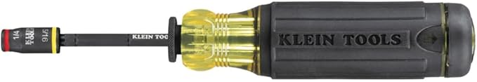 Klein Tools 32304 Screwdriver, 14-in-1 Adjustable Screwdriver with Flip Socket, HVAC Nut Drivers and Bits, Impact Rated