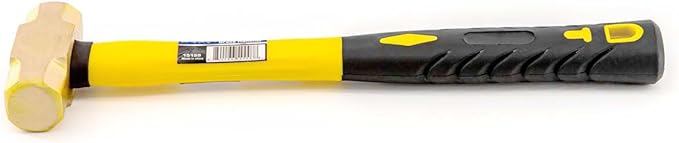 Stark USA 1lb Brass Sledge Hammer (16oz) Fiberglass Handle, Drilling Hammer, Crack Hammer, Die-Forge, Corrosion Resistant, 12.5" Brass Hammer