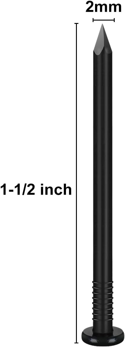 1-1/2 inch Hardware Nails, (1094pcs) 3 lbs Black Nails, Nails for Hanging Pictures, Small Nails, Wall Nails, Wood Nails