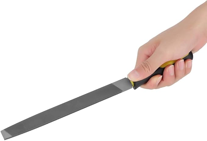 Eboxer 8in Flat Mill File, with Ergonomic Handle, Smooth Blade, T12 Carbon Steel Metal File Sharpening for Drills and All, Shears, Lawn Mower Blade and so on
