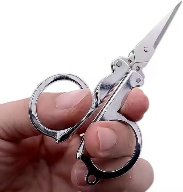 Compact Folding Scissors, TSA-Approved, Stainless Steel Travel Size, 3.9 Inch Unfolded