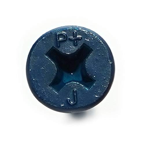CONFAST 1/4" x 6" Blue Flat Phillips Concrete Screw Anchor with Drill Bit for Anchoring to Masonry, Block or Brick (Box of 100)