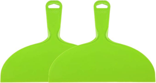 uxcell Putty Scraper 10" Plastic Flexible Putty Knives Disposable Spreader for Taping Drywall Wall Painting Green 2pcs