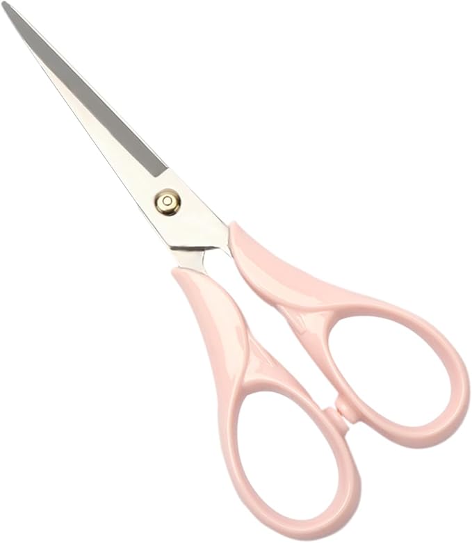 NatSumeBasics Pink Small Office Scissors 6.5" All Purpose Scissors Professional Tailor Dressmaker Fabric Shears for school Office home (Pink Scissors)