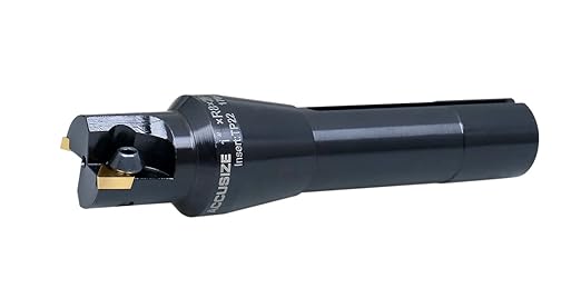 Accusize Industrial Tools 1'' Carbide Indexable End Mill, R8 Shank, 2 Flute, with Tpg22 Inserts, 0046-0915