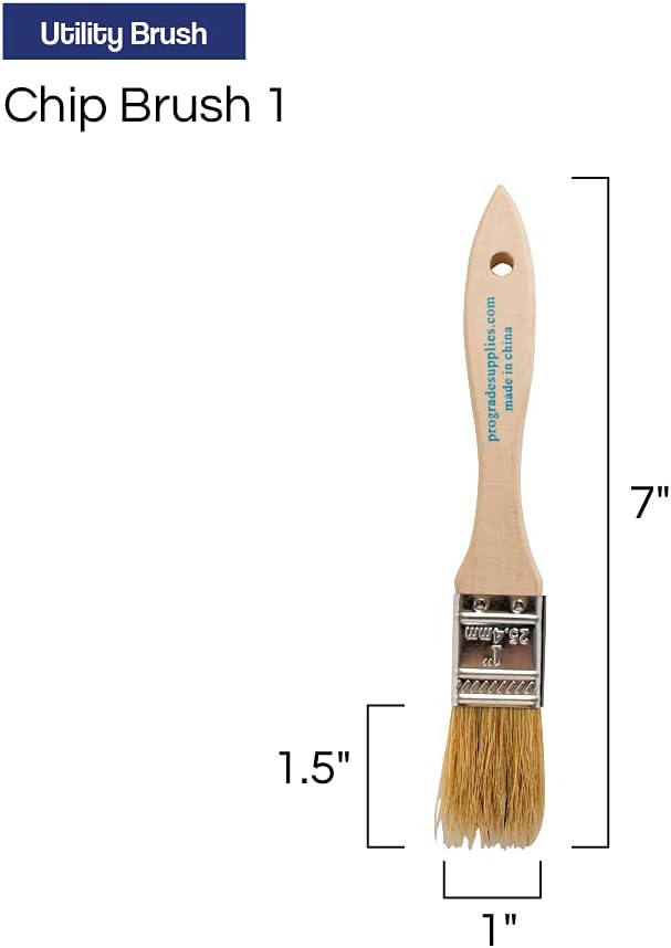 Pro Grade - Chip Paint Brushes - 36 Ea 1 Inch Chip Paint Brush Light Brown