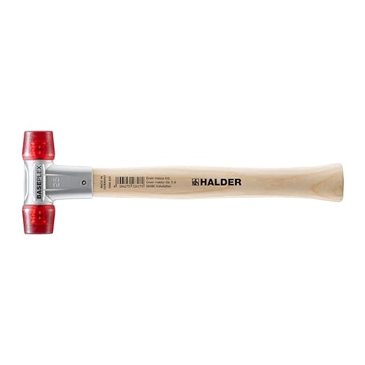 Halder Baseplex Soft-Faced Mallet 3906.025 - Hard Plastic Inserts, Zinc Die-Cast Housing, Overstrike Protector, 25mm, 7.58 Oz.