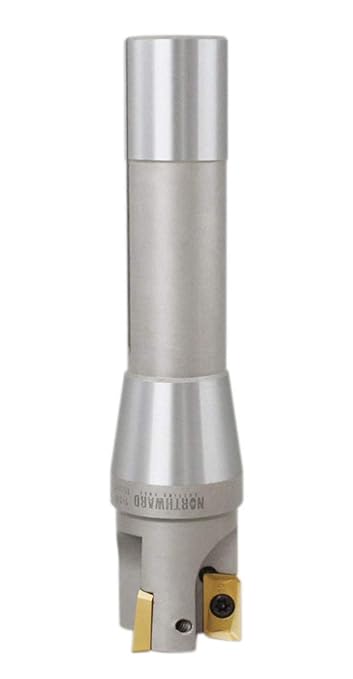 Accusize Industrial Tools 1-1/4'' by 5-27/32'' 90 Degree R8 Shank Indexable End Mills with 3 Apkt1604 Carbide Inserts Installed, 0028-6904