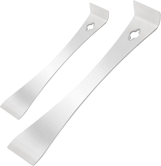 2-Piece 17005 Stainless Steel Pry Bar Scraper Set,7-1/4" & 9-1/4" Flat Pry bar Compact Design Multi-Purpose Tool,Nail Puller Carpentry Tools Pry Tool