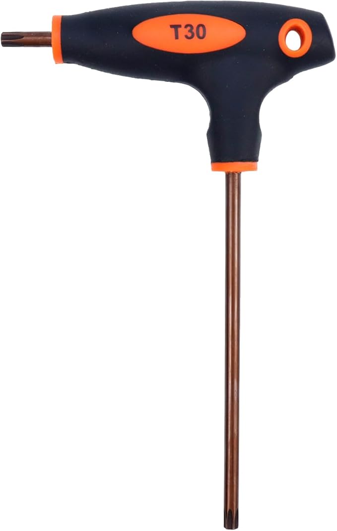 Antrader T30 Torx Screwdriver,Anti Tamper Proof Torx Key,S2 Steel T-Handle Dual End Wrench-1Pcs