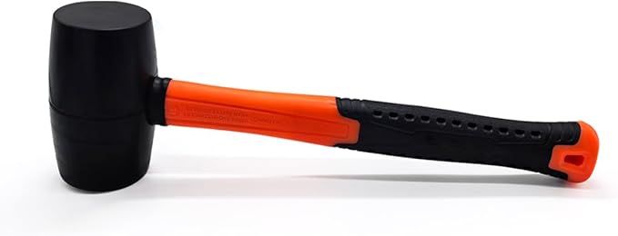 16 oz Rubber Mallet Hammer, Fiberglass Handle Rubber Floor Tile Installation Hammer, Soft blow and No Harm