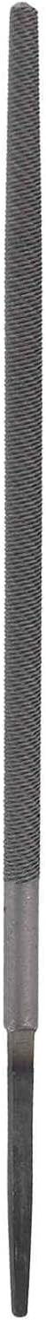 HARFINGTON 6" Round Medium Cut File Double Cut Teeth Medium Metal File High Carbon Steel T12 without Handle for Metal Wood Finishing Roughing, Grey