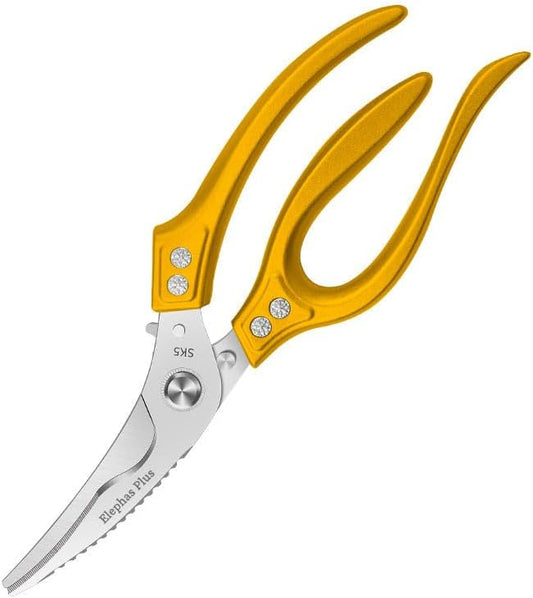 Professional Kitchen Scissors, Professional 10-Inch Heavy-Duty Kitchen Shears ??Ultra-Sharp Stainless Steel Scissors for Cutting Meat, Poultry, Fish, Herbs & Vegetables (Gold)