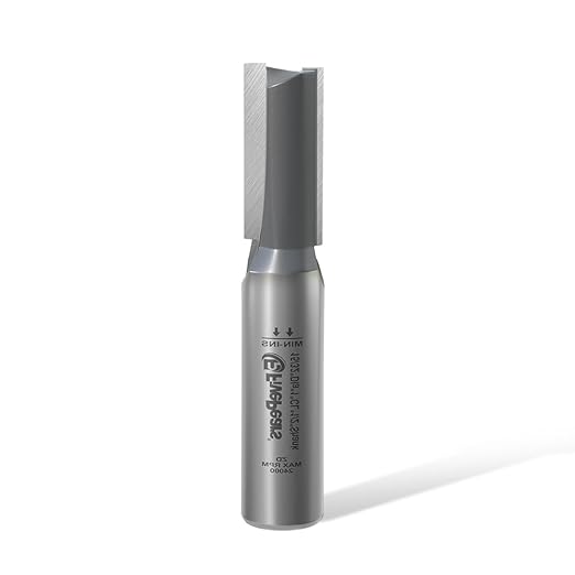 FivePears Straight Router Bits 1/2 Inch Shank Double Flute, 15/32 Inch Cutting Diameter, 1 Inch Cutting Length, Used for Create Groove, Dado or Hollow