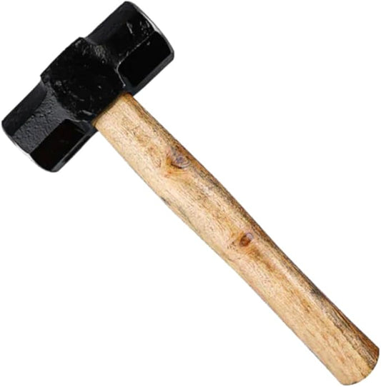 Sledge Hammer 3 lb Wooden Hammer length with 11 Inch Polished Hitting Face Metalworking Tools for Home Improvement, Automotive, Industrial, and Construction E-3006
