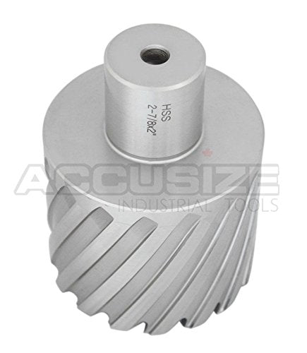 Accusize Industrial Tools H.S.S. Annular Cutter 2-7/8'' by 2'' Cutting Depth, with 1 Pc Pilot Pin, 2081-2051Pin