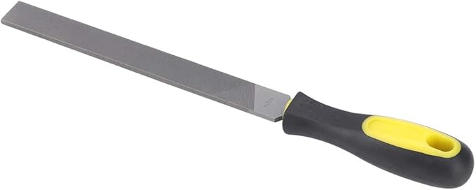 Atyhao 8in Large Flat File, Hand File Tool Sharpening Tool Steel File Grinding Blade with Handle for Sharpening Knife Axe Hatchet Metal(fine-Tooth)
