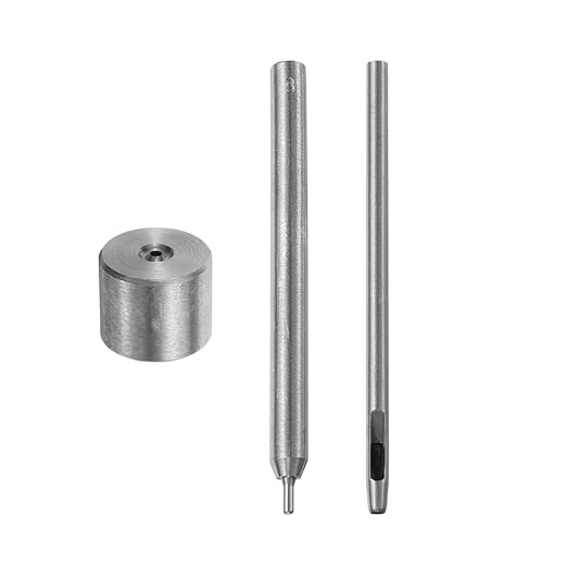 uxcell Eyelet Hole Punch Die Tool, 3mm Grommet Setter Hollow Punch for Leather Craft Clothing Handbag Fabric Curtain Setter
