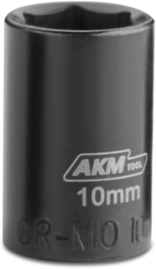 1/4 Inch Drive 10mm Magnetic Impact Socket Set, 1 PCS Metric, 6 Point, Cr-Mo, Square Drive, Magnetic Socket