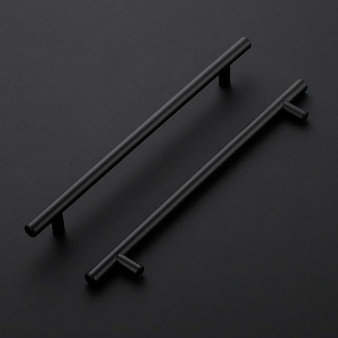 30 Pack 11-3/10 Inch Cabinet Pulls Kitchen Cabinet Handles with 8-3/4 Inch Hole Center Matte Black Cabinet Hardware Stainless Steel Kitchen Drawer Pulls for Cabinets Cupboard, 224mm Hole Centers