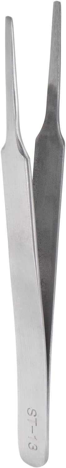 HARFINGTON ST-13 Precision Tweezers 121mm Pointed Anti-corrosion Stainless Steel Craft Professional Tweezer for Replace Precision Parts Technology Industrial Electronics