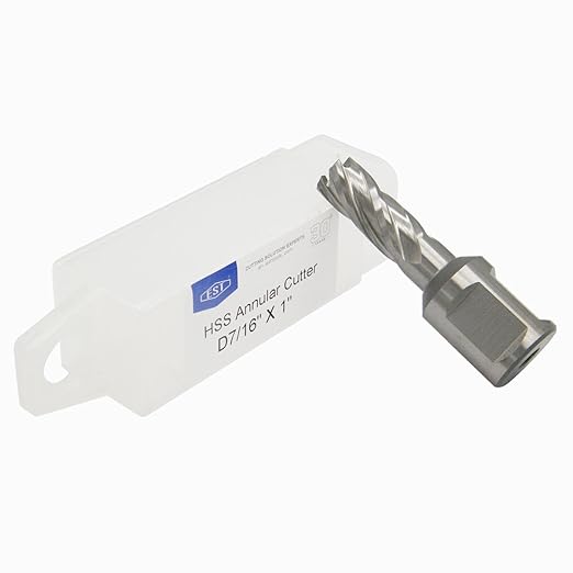 EST HSS M2AL Annular Cutter 1" DOC with 3/4" Weldon Shank for Magnetic Drill Press (D7/16" X 1")