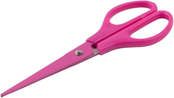 JAM PAPER Arts & Crafts Scissors - 6 3/4 Inch - Fuchsia Pink - Ergonomic Handle & Stainless Steel Pointed Tip Blades - Sold Individually
