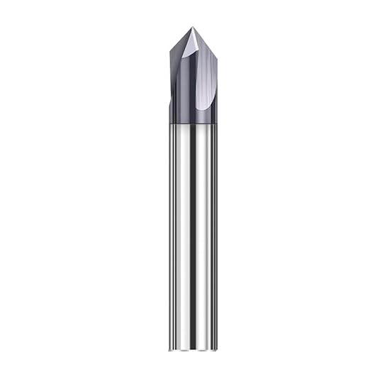 ASNOMY 1Pc 1/4"(6mm) Carbide V Groove Router Bit 90 Degree Chamfer End Mill, 3 Flutes CNC milling Cutter end Mill Bits for CNC Carving and Chamfering