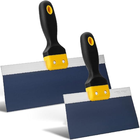 Bates- Taping Knife Set, 2 Pack, 8 & 12 Inch, Blue Steel Drywall Taping Knife