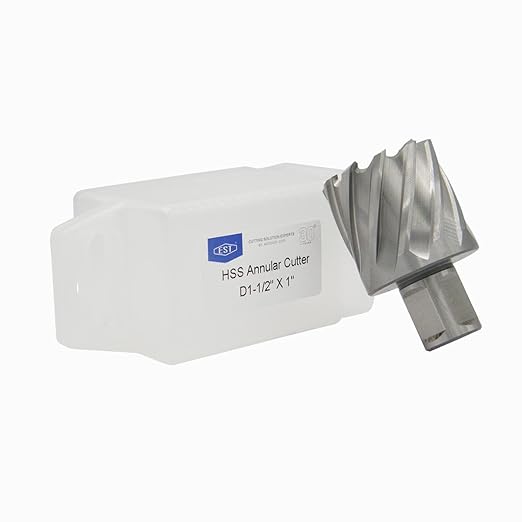 HSS M2AL Annular Cutter 1" DOC with 3/4" Weldon Shank for Magnetic Drill Press by EST (D1-1/2" X 1")