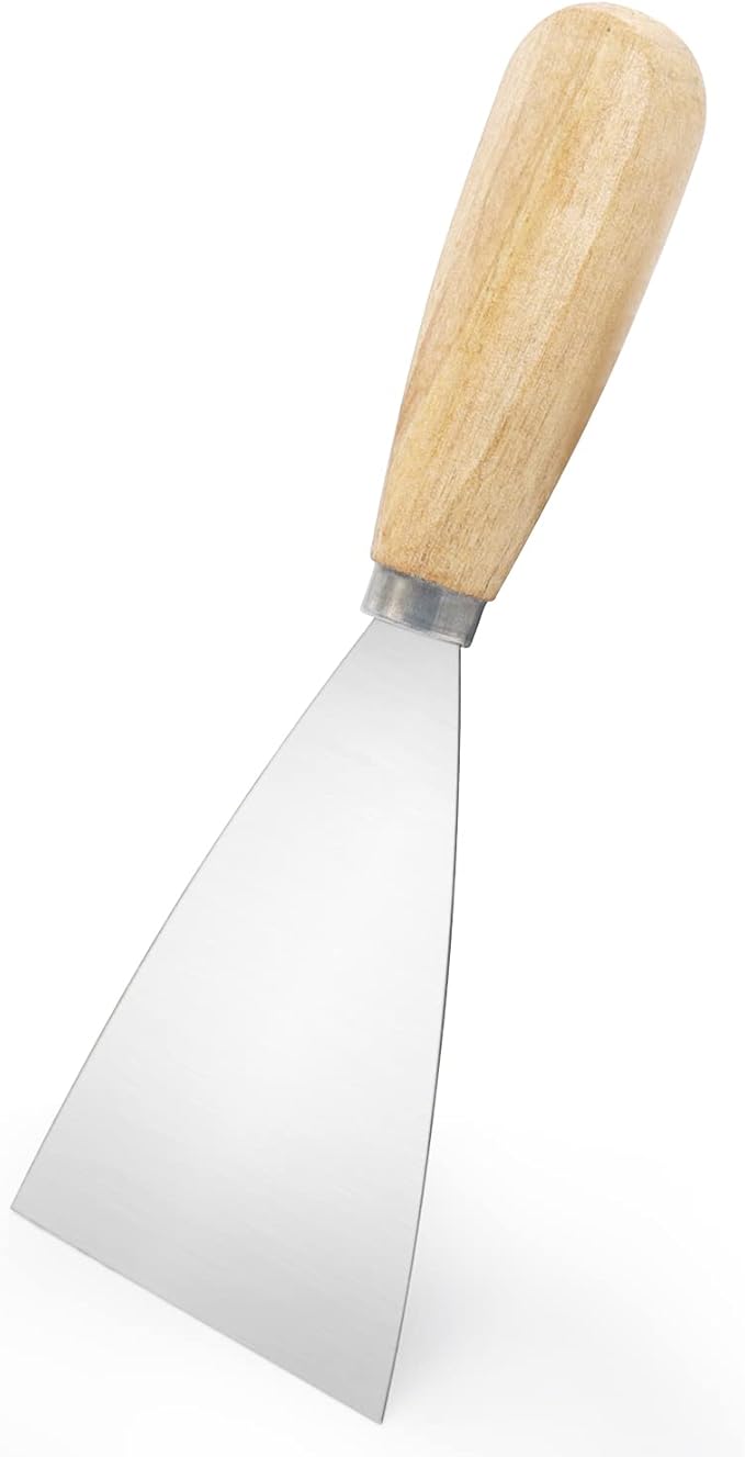 Putty Knife, 2.5 Inch Metal Scraper, wooden Handle Spackle Knives for Drywall, Decals, Wall paper, Patching, Painting, Taping, Scraping Coating