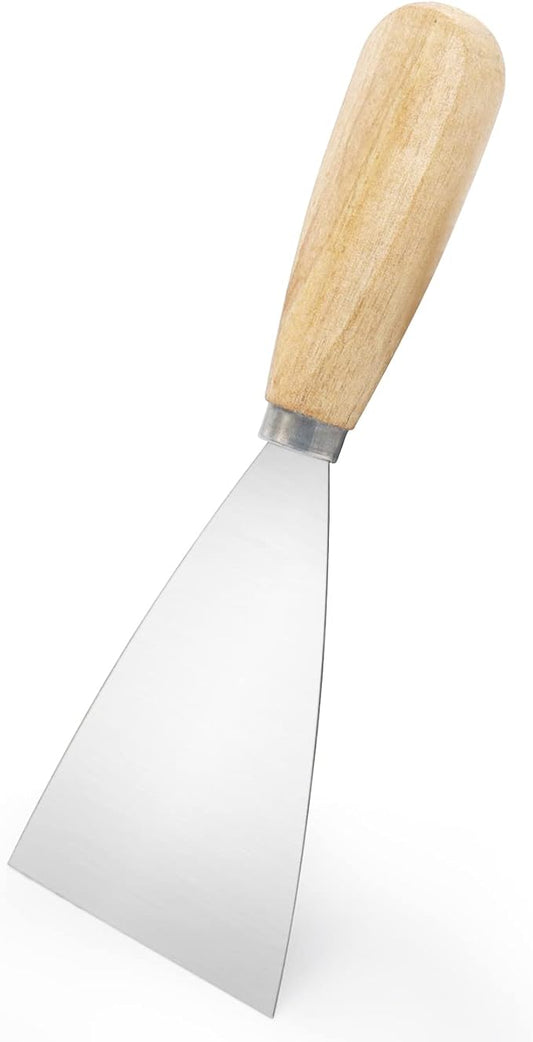 Putty Knife, 2.5 Inch Metal Scraper, wooden Handle Spackle Knives for Drywall, Decals, Wall paper, Patching, Painting, Taping, Scraping Coating