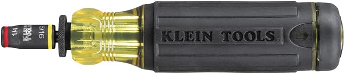 Klein Tools 32304 Screwdriver, 14-in-1 Adjustable Screwdriver with Flip Socket, HVAC Nut Drivers and Bits, Impact Rated