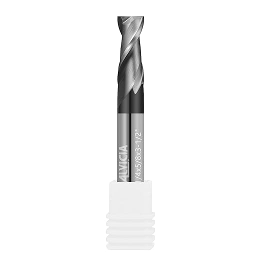 5/8" Micrograin Carbide Square End Mill Set 2 Flute HRC 55 AlTiN Coating End Milling Bits for Milling Alloy Steels, Hardened Steel, CNC Router Bits