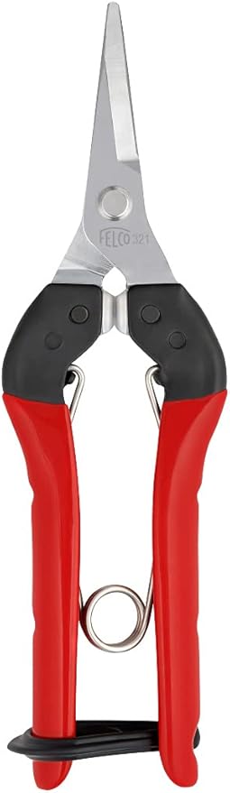 Felco F321 Pruning Snips ??7" Garden Clippers with Curved Blade & Rounded Tip | Pruning Shears for Gardening | Garden Snips and Pruners with Carbon Steel Blade, Sap Groove
