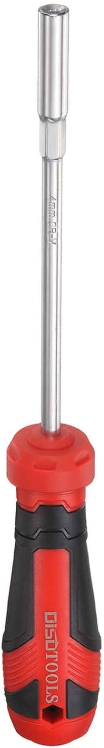 HARFINGTON Metric Nut Driver 4mm CR-V Non-Magnetic Tip Hollow Shafts Hex Socket Screwdriver with Anti-Slip Handle for Automobile Repair Bit Driver