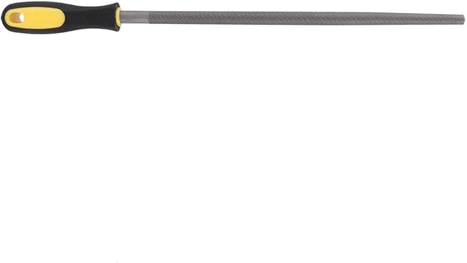 Bastard Cut Mill File, 12in Round Metal Files, Round Mill Steel File Rasp with Plastic Handle, Round Files, T12 Carbon Steel Rat Tail File for Wood, Metal, Plastic (Medium-Tooth)