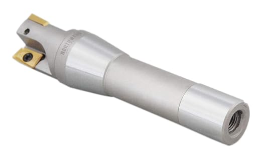 Accusize Industrial Tools 1-1/4'' by 5-27/32'' 90 Degree R8 Shank Indexable End Mills with 3 Apkt1604 Carbide Inserts Installed, 0028-6904