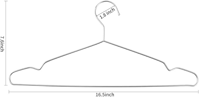 Hangers 100 Pack Wire Hangers Heavy Duty Clothes Hanger Ultra Thin Space Saving Metal Hangers16.5in by WYCQKL