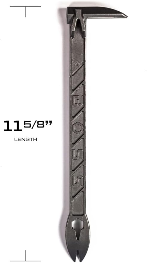 Boss Hammer 11-5/8" Boss Paw - Construction-Grade Steel Cats Paw Nail Puller with 4 Points of Pull, 13mm Hex Wrench & Striking Face - Heavy-Duty for Framing & Demo Work - Made in USA - BPST11