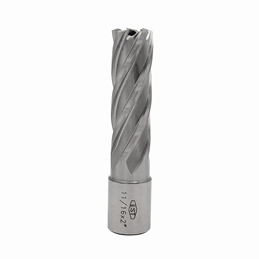HSS M2AL Annular Cutter 2" DOC with 3/4" Weldon Shank for Magnetic Drill Press by EST (D11/16" X 2")