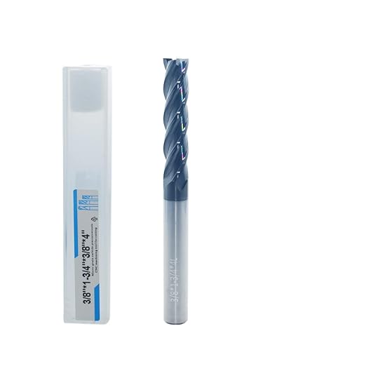 3/8" Extra Long Carbide Square End Mill for Alloy Steels/Hardened Steels, 4" Overall Length End Mill Bits, 4 Flute HRC 55 Deg AlTiN Coating, CNC Router Bits (1 Pc)