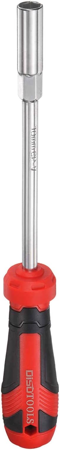 HARFINGTON Metric Nut Driver 10mm CR-V Non-Magnetic Tip Hollow Shafts Hex Socket Screwdriver with Anti-Slip Handle for Automobile Repair Bit Driver